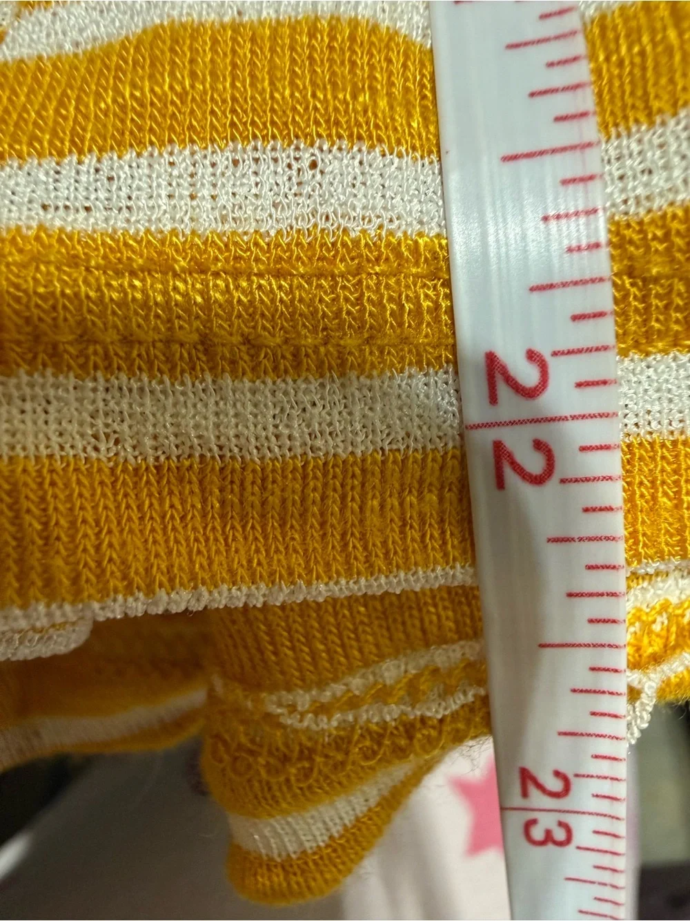 FP Beach Yellow White Striped Peplum Tee Top Oversized Boho XS - Picture 8 of 8